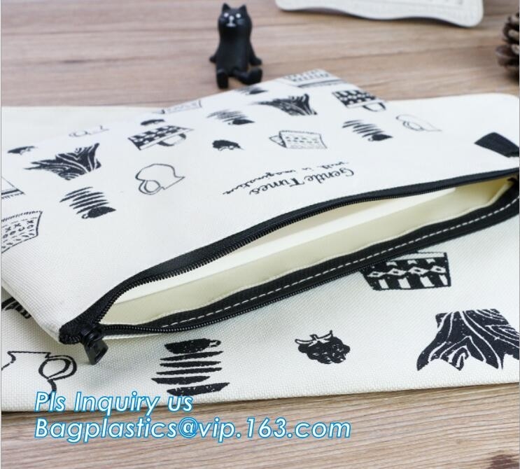 Bolso del lápiz de los efectos de escritorio de la caja de lápiz de la lona del color sólido, bolso del almacenamiento de los efectos de escritorio de la lona, librero retro del estudiante de los bolsos de la lona