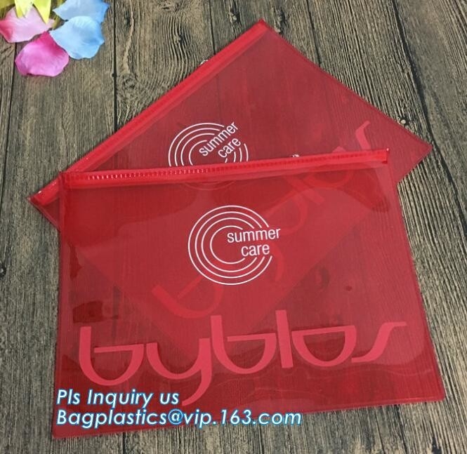 bolso plástico claro impreso coloful de la cremallera de la ejecución del gancho del resbalador del pvc del diseño único, bolso de la cremallera del resbalador con el logotipo de encargo