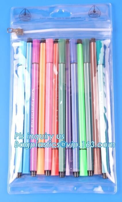 Bolso profesional de la cremallera del pvc del bolso del resbalador del vinilo de la cremallera de la tela, la bolsa de plástico para empaquetar, bolso de la cremallera del resbalador del embalaje de la cremallera