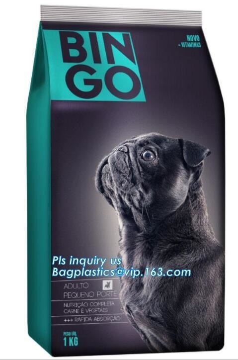 la bolsa de plástico de la cremallera del acondicionamiento de los alimentos de perro casero del escudete del lado del papel de aluminio, bolsa de papel del acondicionamiento de los alimentos de perro casero, bolsos del alimento para animales