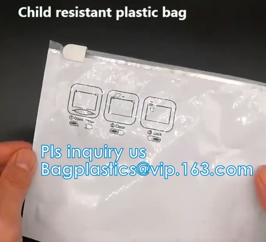 Los bolsos de aluminio de la lámina de mylar de la cremallera, bolsas de empaquetado para la impermeabilización del bebé, cremallera de la prueba del niño de la prueba del niño empaquetan Medica que embala