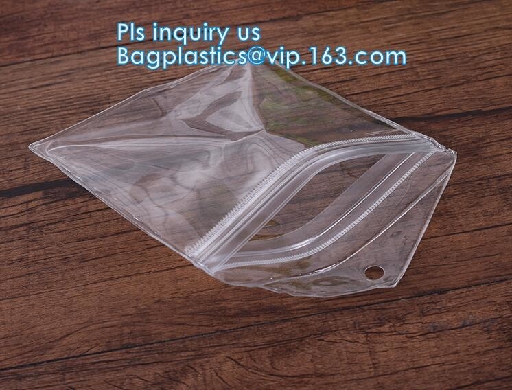bolso que nada de la cremallera del resbalador del documento plástico claro promocional del pvc, agua cosmética del plástico del caso del maquillaje del bolso del escudete del resbalador