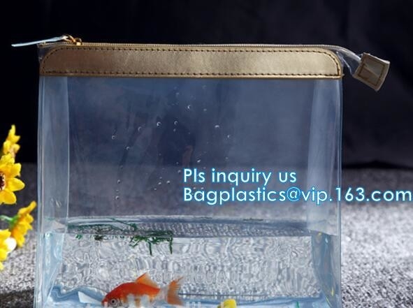 bolso claro cosmético del bikini de la bolsa de mensajero, bolso que embala transparente del PVC del cierre del resbalador, bolso de la cremallera del resbalador para el acceso del viaje