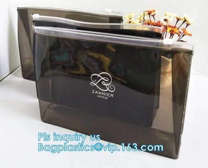 La cerradura plástica A4 Doucment de la cremallera del resbalador de los PP archiva el bolso del tenedor, el bolso de la cerradura de la cremallera con el resbalador plástico y el tenedor de la tarjeta de visita, maquillaje