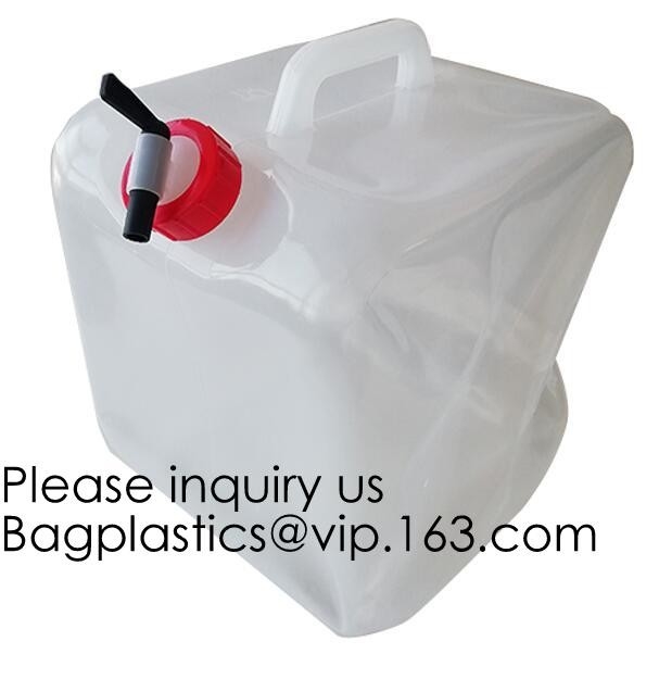 Bolso plegable plegable portátil al aire libre del almacenamiento del agua potable del cubo de agua de 5 Gallon/20L que camina que acampa, bagease, bagpa