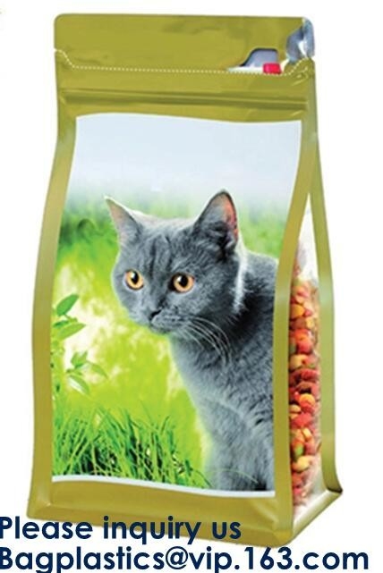 Los BOLSOS de la bolsa de la comida de la invitación del animal doméstico, el jardín de los cebos de pesca de las sales de baño y las fuentes constructivas COLOCAN BOLSAS ASCENDENTES ECHAN A UN LADO LOS BOLSOS BOT PLANO del ESCUDETE
