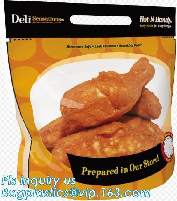 de k del bolso de la cremallera del levantar el acondicionamiento de los alimentos de la bolsa fresco, soporte de la cremallera encima del bolso frito de la comida, se levanta la comida plástica fri de la cremallera