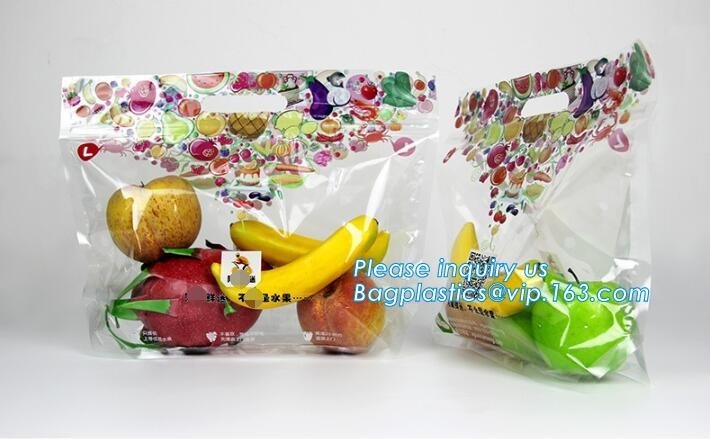 Bolso de empaquetado del bolso de la perforación de la fruta del bolso de la uva portátil del supermercado, fruta fresca del agujero de expresión y Plast de empaquetado vegetal