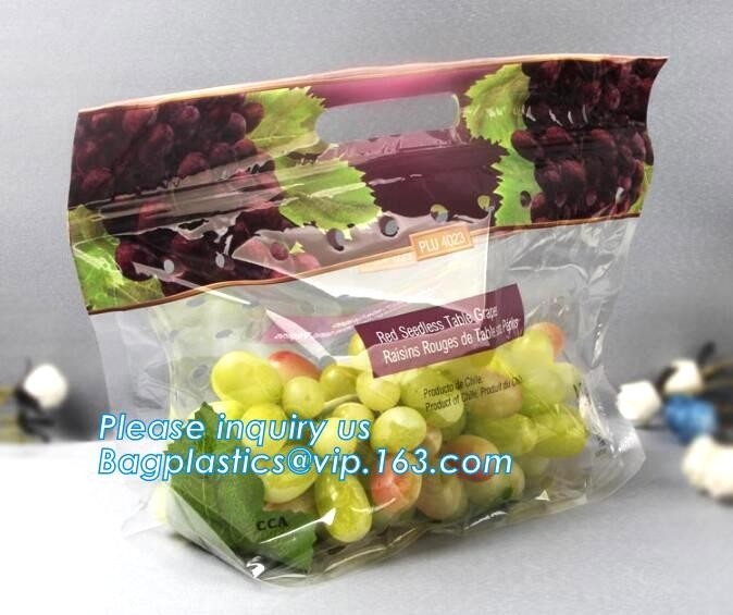 Cremallera del resbalador que cierra los bolsos, 3 Mil Slider Lock Plastic Bags, bolso de la uva del bolso de la cerradura de la cremallera del resbalador para la fruta y verdura pac