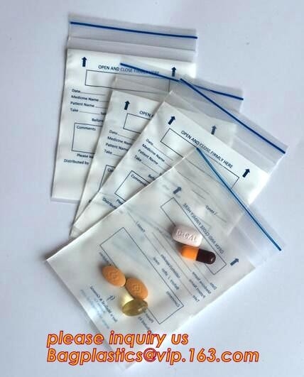 la pequeña bolsa de la píldora que la píldora médica empaqueta k empaqueta los bolsos virginales de la cremallera de la píldora, uso médico k/bolsos de la farmacia de la cremallera, pac