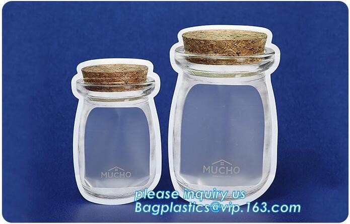 Bolsas que se puede volver a sellar de la comida de grano de Matte Clear Bags Zip Lock que embalan, bolsas de aislamiento reutilizables de la comida con la ventana para almacenar C