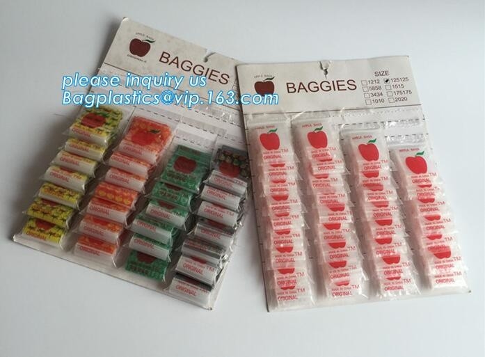 1515 mini bolsos de la manzana k, baggies de la manzana imprimieron el mini bolso de k con diverso tamaño del proveedor de China, minigrip
