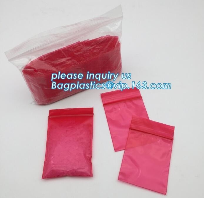 el PE imprimió los mini bolsos coloreados de la cerradura de la cremallera, mini bolso colorido de k, bolso de encargo del bolso mini k de la CERRADURA de la CREMALLERA del LDPE con las RRPP del logotipo