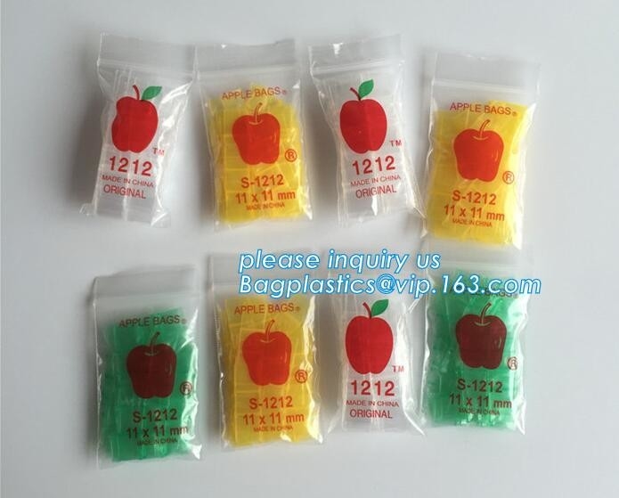 BOLSO de la CERRADURA de la CREMALLERA con la línea roja, la pequeña bolsa de plástico coloreada de la cerradura de la cremallera, RRPP al azar 2020 de los diseños de Apple mini k 100 Baggies 25