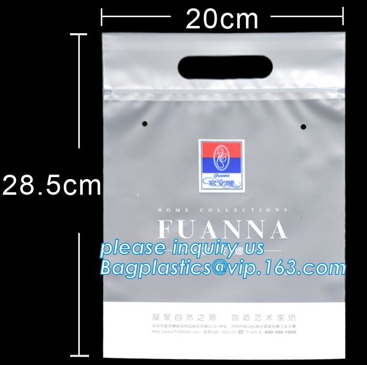 Los BOLSOS del PAÑO, bolso de empaquetado del traje de baño/la bolsa de plástico de ropa de empaquetado del traje de baño con la impresión del hole&logo del aire, helaron la cremallera del bolso del pvc
