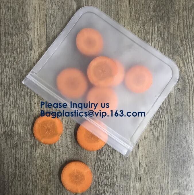 5pcs fijó el bolso reutilizable del bocado del bocadillo del sello de la cremallera del almacenamiento de la comida del almacenamiento PEVA k Peva del bocado de la comida del paquete, Bagease Bagplastic