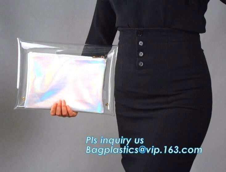 Bolso de embrague claro transparente del PVC del vinilo hecho en China, cruz del PVC Jelly Clear Clutch Purse Lady - la aleta del cuerpo empaqueta Handba de cadena
