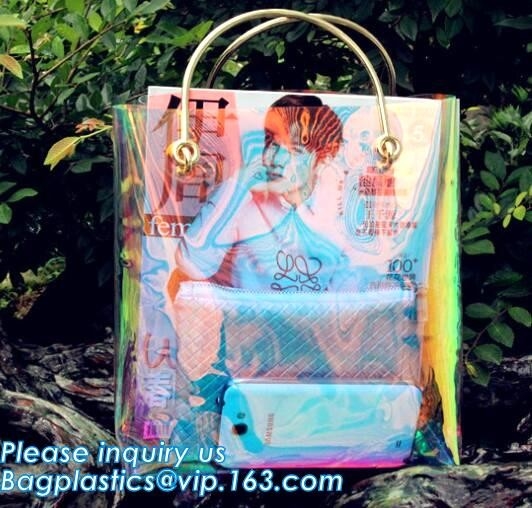 Bolso de compras de neón del laser Tote Bag, bolso del PVC/bolso para hacer compras/el bolso que viaja, los monederos y las señoras bolso, MONEDERO de la moda