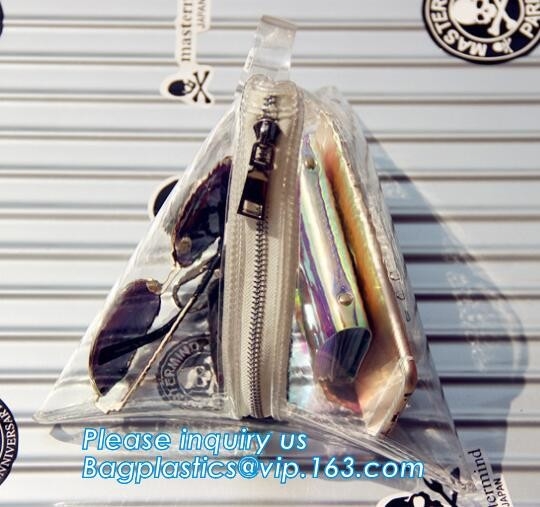 La mano del bolso del holograma de las mujeres del PVC agarra el bolso transparente del laser de las pequeñas señoras de la cadena, embrague transparente Tote Bag de DIY