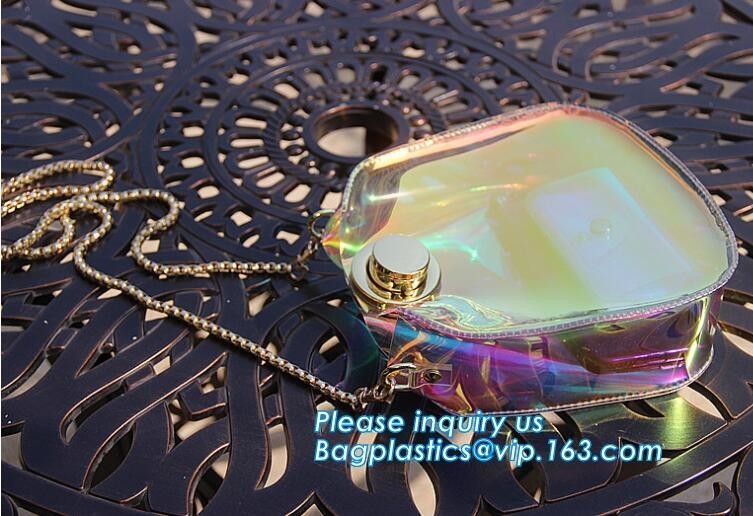 bolso de la cadena del hombro del bolso del PVC del claro de la jalea de la playa del verano de la estudiante universitaria de las señoras de la moda, totalizador transparente del PVC de las mujeres de la moda