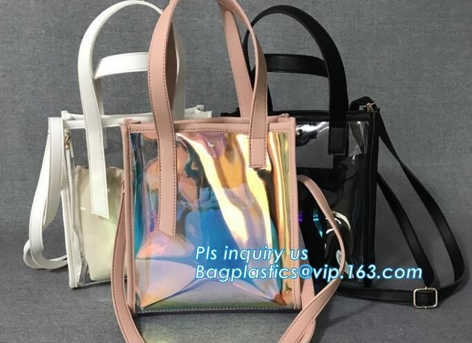 el bolso de las solas del hombro mujeres del pvc, muchachas lleva a hombros el bolso largo de la tira, hombro transparente del bolso del PVC de las mujeres desmontables del verano