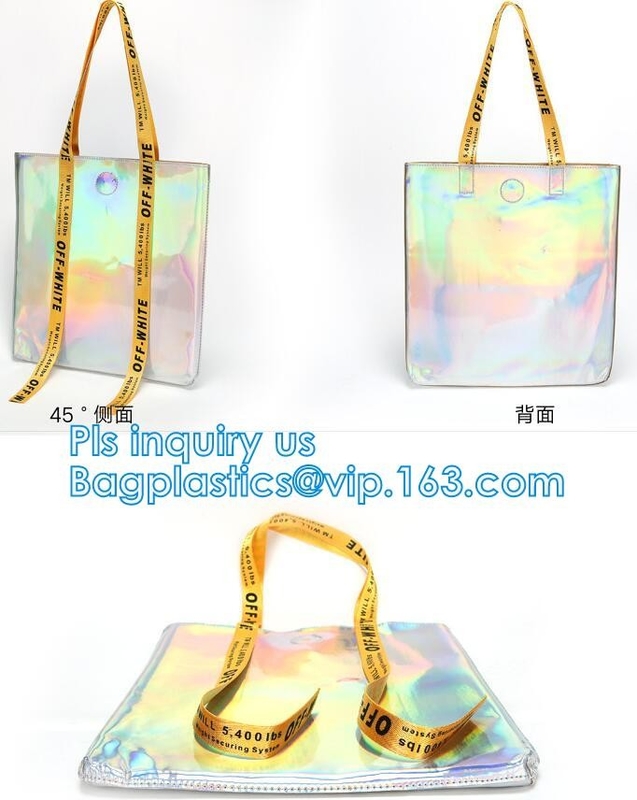 Hombro Tote Makeup Bag, bolso claro DIY Tote Bag transparente, PA del bolso del PVC de la playa del verano del bolso de la nadada del PVC