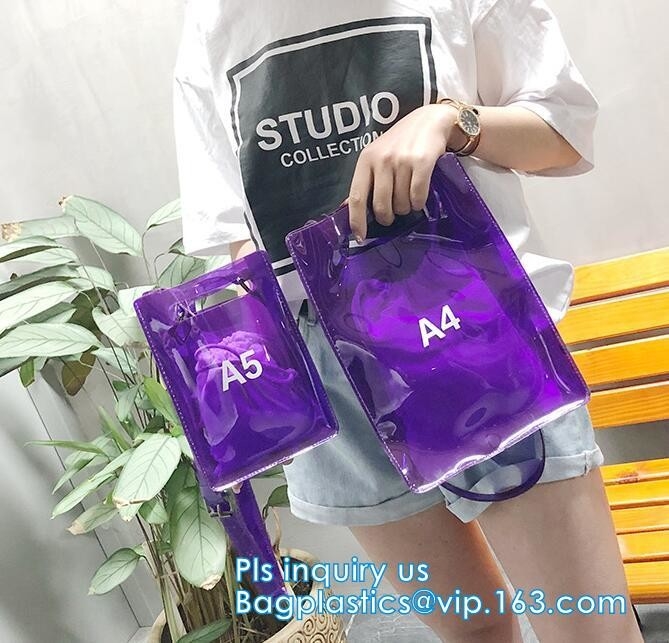el estadio impermeable empaqueta los bolsos, regalo claro que embala el bolso del PVC, bolso plástico del monedero de vinilo del PVC del embrague del sobre, mano del totalizador