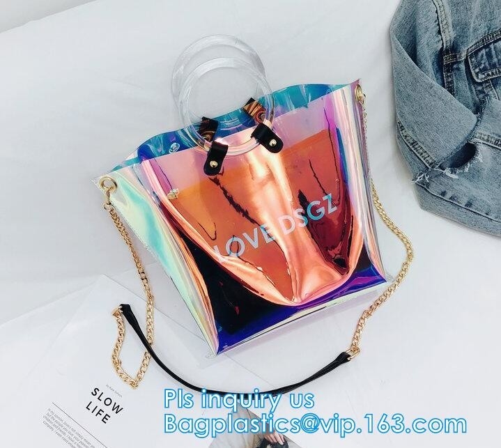 Frunce a las señoras plásticas del bolso del bolso del monedero de vinilo del PVC, bolsos transparentes de la señora de la bolsa de asas del pvc del verano PVC, bolso H del hombro