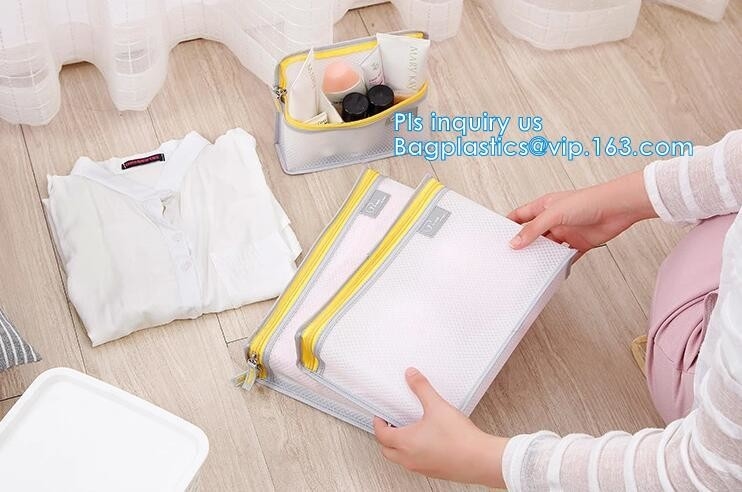 El bolso cosmético de nylon de Mesh Makeup/la pequeña malla de nylon compone el bolso cosmético, viaje Mesh Cosmetic Makeup Organizer Bag, malla
