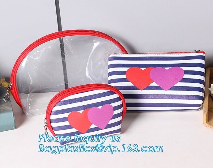 organizador cosmético del viaje del bolso del maquillaje de la bolsa de la cremallera del pvc de los equipos del artículo de tocador, bolso cosmético claro del PVC de la moda que viaja, embrague