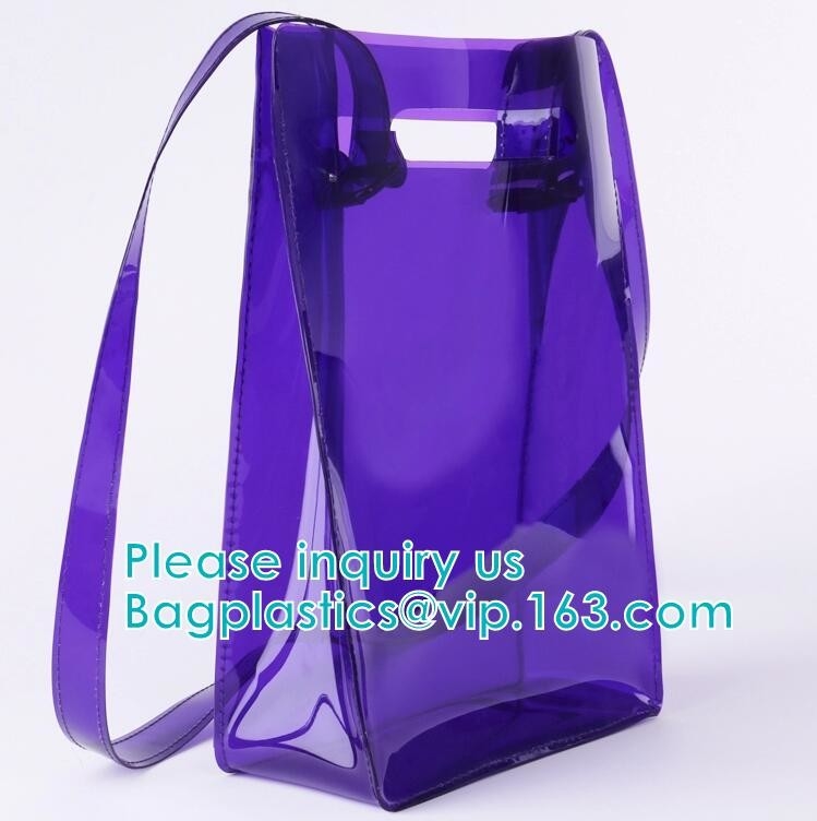 Haga excursionismo el bolso, bolso, bolsos impermeables promocionales del vinilo de CosmetiClear con las manijas que el maquillaje claro fijó el bolso de la cremallera del PVC,