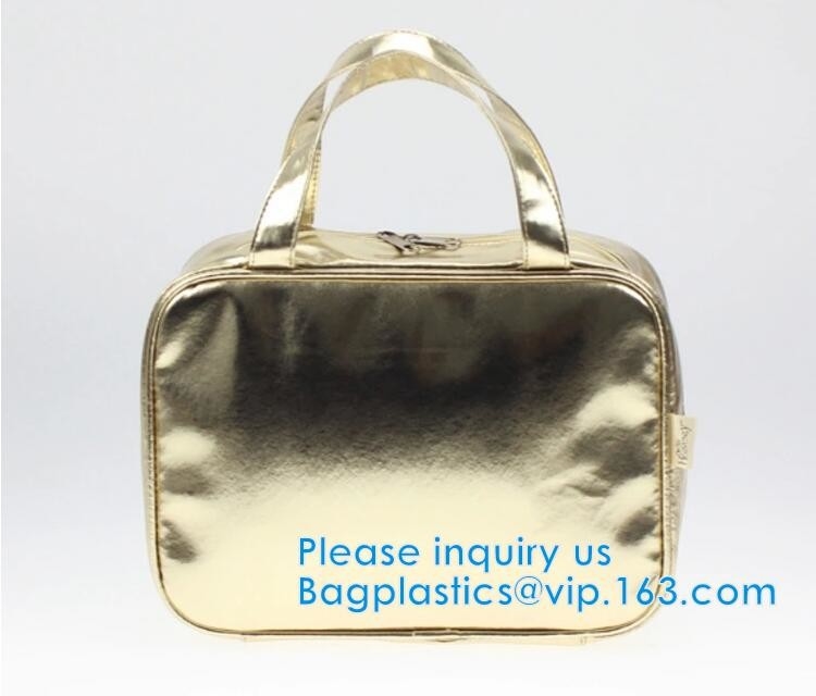 Bolsos cosméticos del maquillaje del viaje del bolso del artículo de tocador del bolso del flamenco de la prenda impermeable, algodón, lona, poliéster, nilón, no tejido