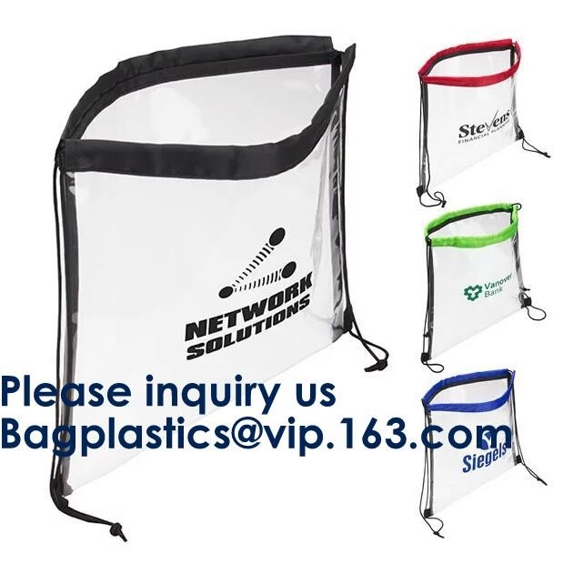 Bolso claro de la mochila del lazo del Pvc del pequeño regalo del paño de la promoción, bolsos de lazo transparentes del PVC del claro de la moda Bagease pac