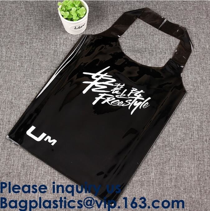 El bolso de compras transparente claro resistente del PVC, Pvc transparente de la moda cubrió el bolso de compras de la lona, Bagease, Bagplastics