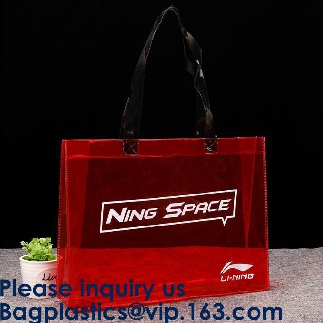 Compras Tote Bag Grocery Bag Custom, bolso del PVC de compras transparente del Pvc de la venta caliente del Amazonas con su Logo Shopping Tote Bag