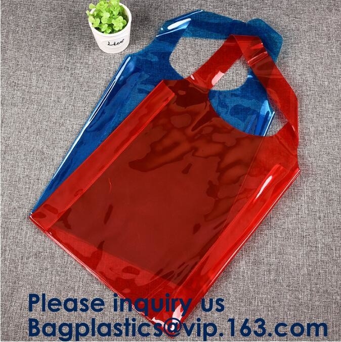Bolso de compras de moda púrpura claro, PVC plegable Tote Bag, bolso de compras impermeable del PVC, BAGEASE, BAGPLASTICS
