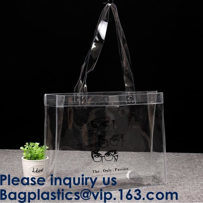 Bolso impreso bolso de encargo del regalo del bolso de compras del PVC del logotipo del promo, bolso que hace compras transparente plástico reutilizable del PVC, Bagease, PAQUETE