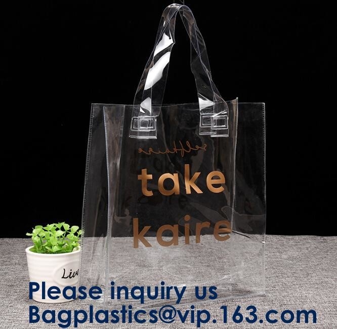 El Pvc transparente Tote Bag, bolso del bolso de compras del Pvc de la moda del PVC del supermercado del OEM maneja los bolsos que hacen compras claros, Bagease, Bagplast