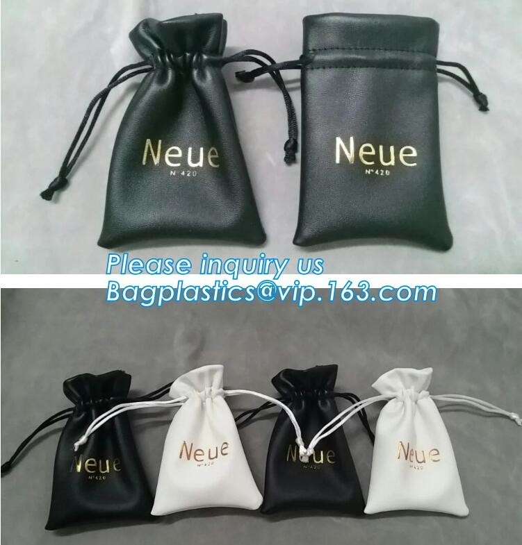La bolsa cosmética del diverso del tamaño de Brown lazo de cuero de la PU promocional compone al organizador Bag With Drawstring Bagease