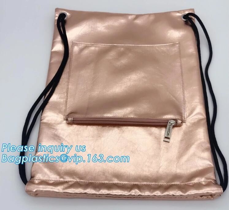 El lazo de cuero de encargo de la PU empaqueta las bolsas de cuero con el LOGOTIPO, bolso de lazo de cuero de la PU de la prenda impermeable, Bagease, Bagplastics