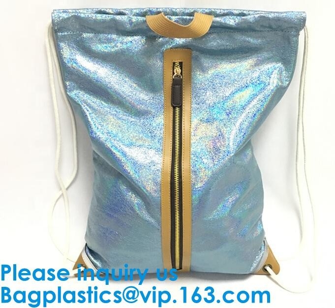 Bolso de cuero de la bolsa del lazo de la PU de la prenda impermeable para la joyería, lazo impermeable B del envío gratis negro de cuero del color oro de la PU