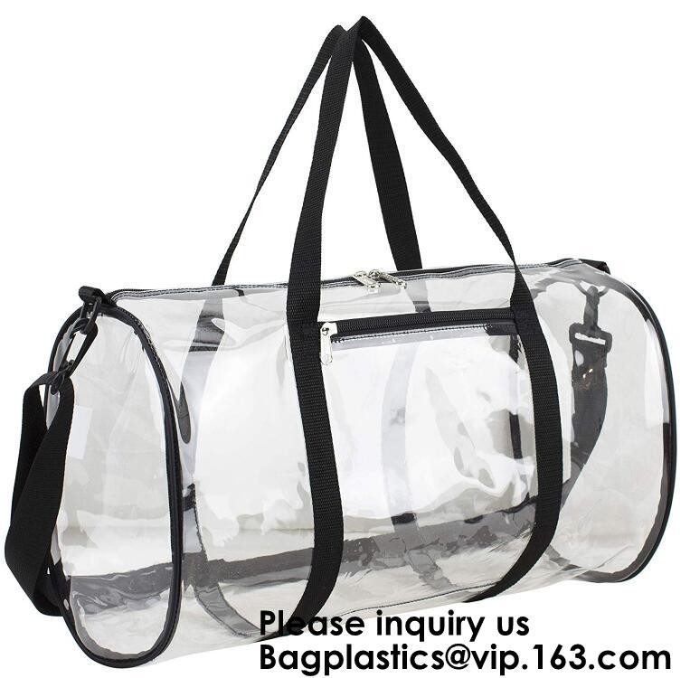 PVC transparente Carry Bag With Shoulder Strap, hombro cosmético de la tela de lana basta del bolso claro del gimnasio de Carry Bag Magnet Pockets Detachable