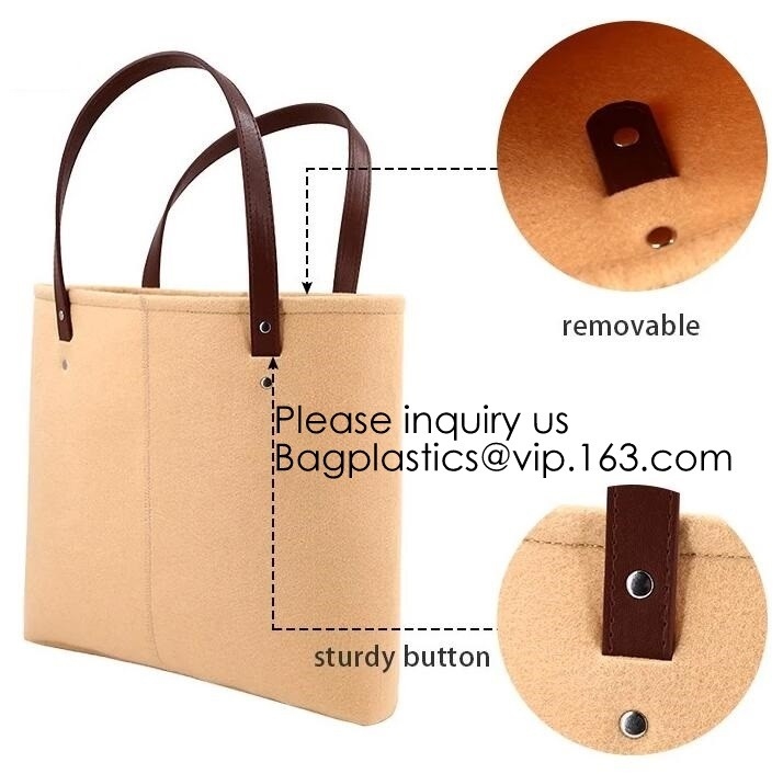 La moda hecha a mano sentía que las señoras de la caja del hombro empaqueta a las mujeres que el bolso sentía a Tote Bag con la manija de cuero, Bagease, Bagplastics