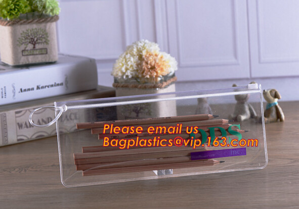 OEM claro del bolso del fichero de la cerradura de la cremallera del tenedor del fichero del pvc de la bolsa del documento, bolso de impresión colorido del fichero de documento del PVC con la cremallera