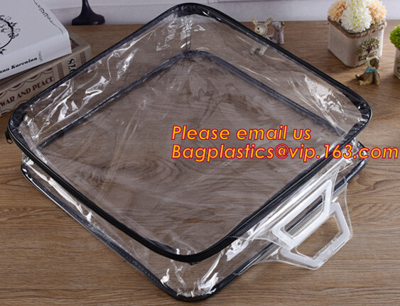 Bolso cosmético del pvc del viaje de la cremallera clara cosmética al por mayor respetuosa del medio ambiente del bolso para las mujeres