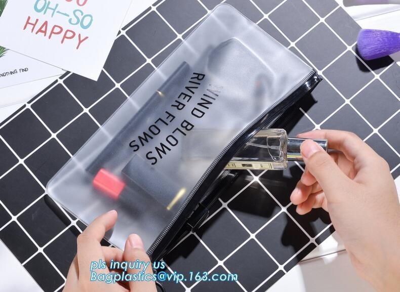 Resbalador plástico helado de la cremallera de EVA Garment Packing Bag With, bolso de empaquetado de la cremallera k de EVA con el resbalador de la cremallera
