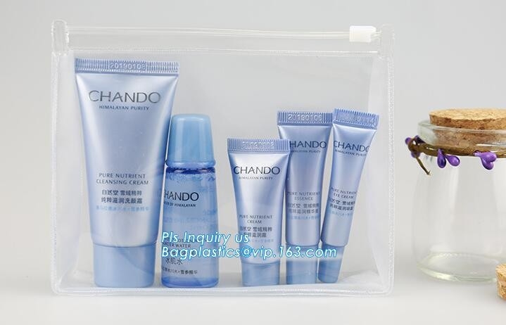 Bolso cosmético del PVC de EVA para el organizador Toiletry Bag, moda del viaje del maquillaje de la línea aérea de la prenda impermeable de la cremallera de las mujeres claramente transparente