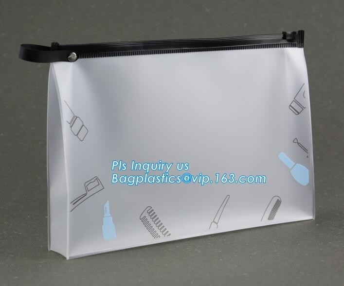 El bolso cosmético del PVC de la cremallera del viaje transparente del resbalador, bolso del paquete de la materia, suavidad que embalaba cosmética modificó vagos del resbalador para requisitos particulares del PVC