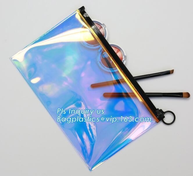 bolso del cosmet del viaje del resbalador de la cremallera de la caja de lápiz, pvc transparente claro de la cremallera del resbalador que empaqueta el bolso cosmético, cremallera de la cerradura del resbalador