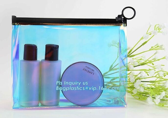 Bolso cosmético de k del resbalador del pvc del artículo de tocador del bolso de la ropa de playa de nylon del vinilo, bolso cosmético del resbalador de la toalla, bolso del PVC que embala con resbalado